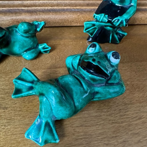 Set of 3 Duncan Ceramic USA 1975 rare Frogs set - Picture 7 of 7